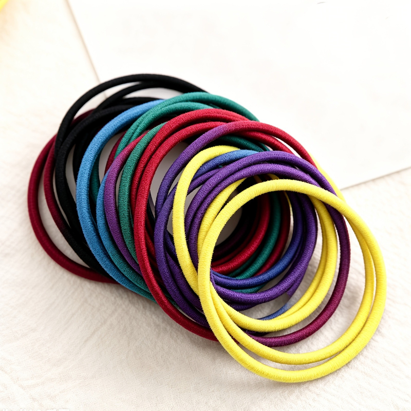 TEMU 121pcs Assorted Random Women's Hair Ties, Painless Elastic Ponytail Holders, Strong Anti-slip, Seamless Design, Damage. Suitable For Thick Curly