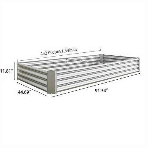 raised garden bed kit metal raised bed 6x3 7x0 98ft for flower planters vegetables herb green silvery