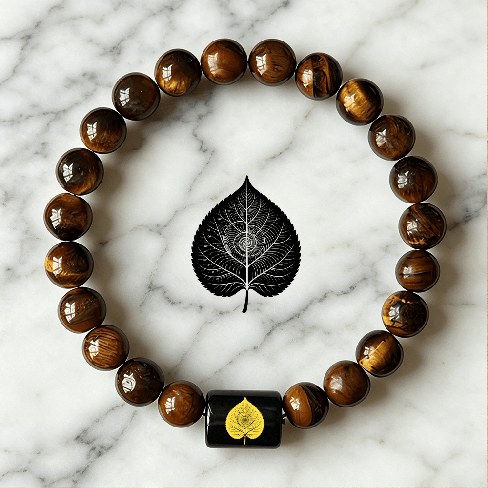 Women's Beaded Bracelet with Leaf Pattern