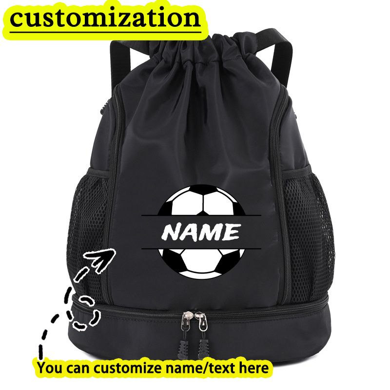 TEMU Sac à dos personnalisable avec nom/ et imprimé football, compartiment à chaussures et séparation sec/humide - Grande , léger, adapté pour , de