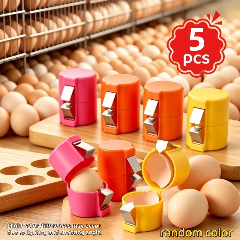 TEMU High-end Manual Eggshell Remover And Egg Cracker, 5pcs Set In Random Colors, Removes Shells Without Leaving , High-quality Eggshell Remover And