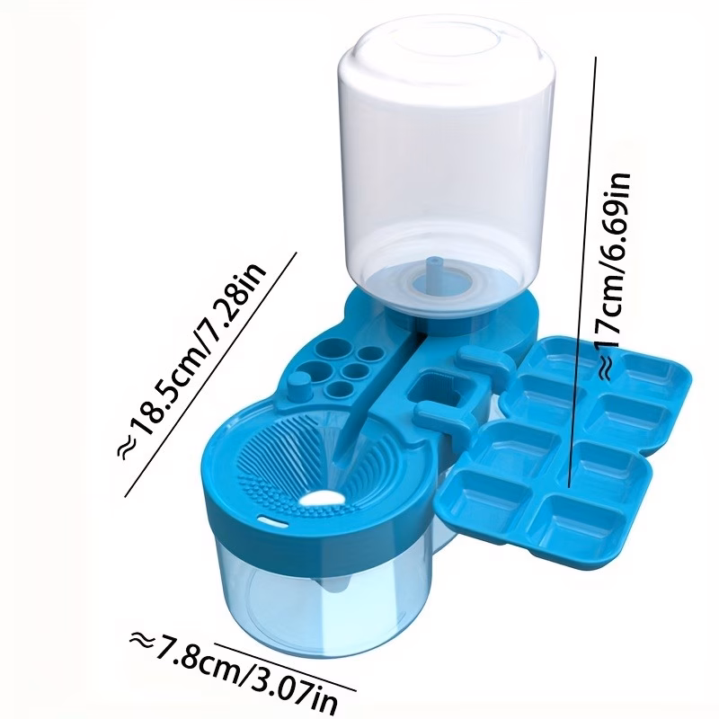 21pcs brush cleaner with drain tray and pen slot 1pc brush cleaner and 10pcs pens and 10pcs pointed head pens 5pcs brush storage holes portable painting tool water circulating brush cleaner for acrylic watercolor details 5