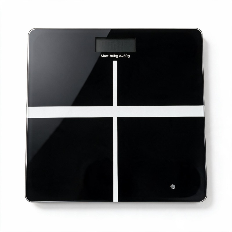TEMU 1pc Fashion Black Bathroom Scale, Digital Display Weight Scale, Scale, Cross Scale - 405 Lbs Capacity, Lcd Screen, -free Operation, , Suitable