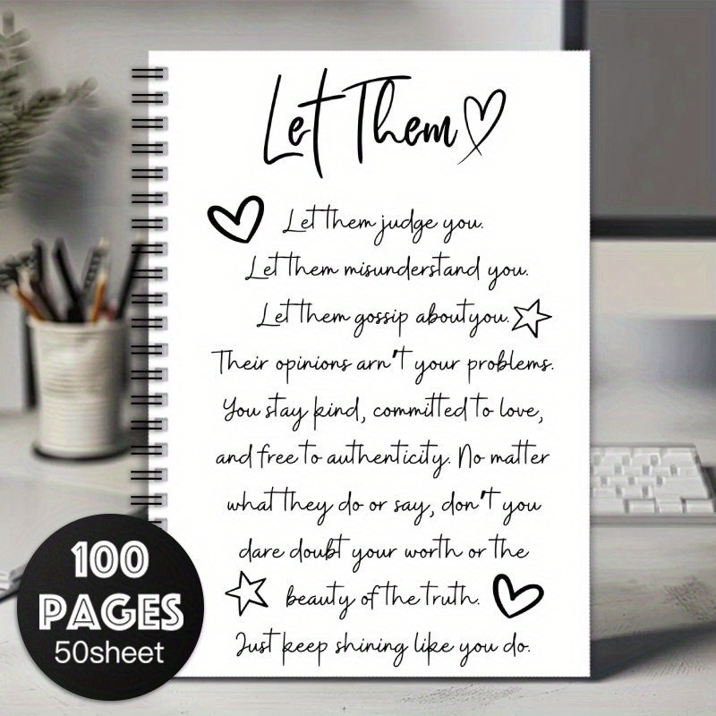 TEMU 1pc Inspirational Spiral Notebook Journal With "you Are Enough" Poems & Positive Affirmations - Motivational Gift For Women, Men, , Coworkers -