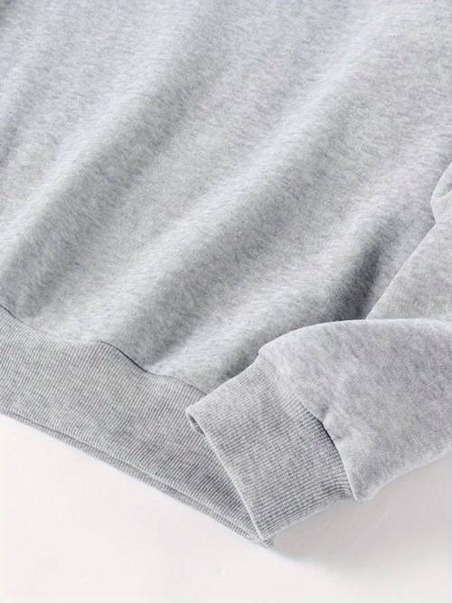 womens long sleeve pullover sweater gray fall winter sweater with in quote floral like pattern medium stretch casual everyday outfit essential for layering wear