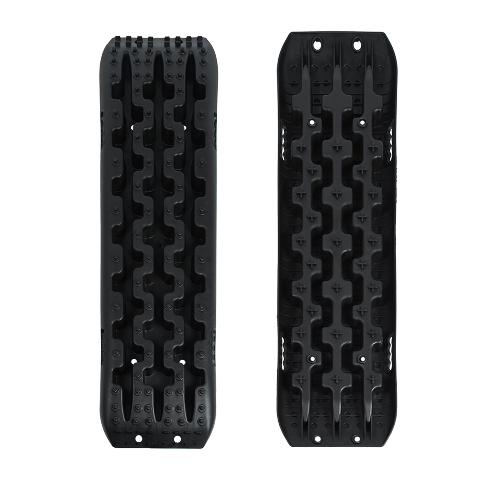 TEMU 2pcs Of Recovery Board Tracks Traction Mats Traction Mat Snow Tyre Ladder Sand Plates For Motorhome Car Truck, Black