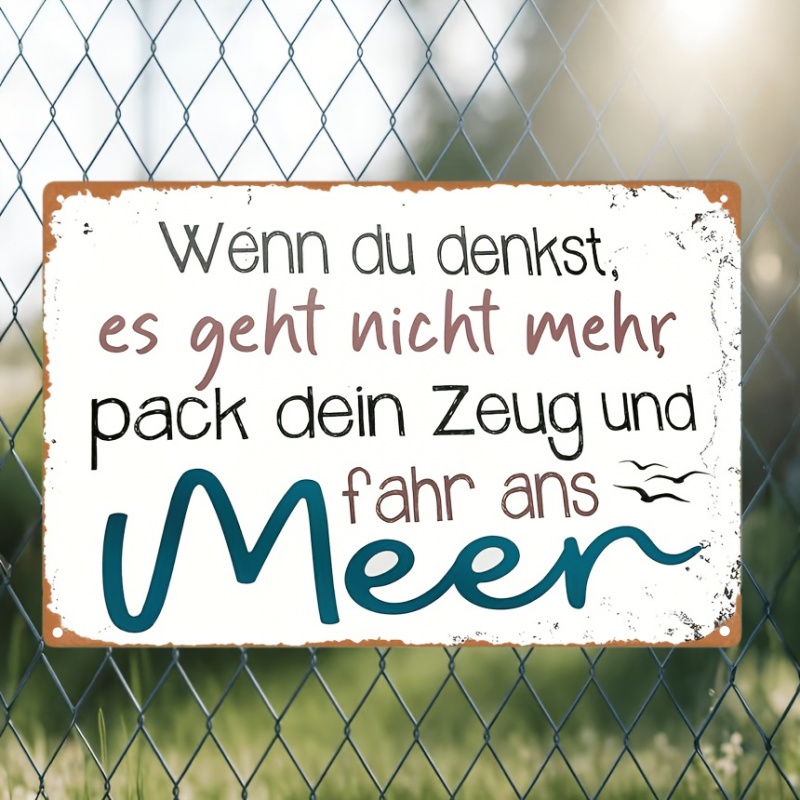 TEMU 2d Flat Retro Wood Art Wall Decor, 1pc Pack, With Inspirational German Quote And Seagull Style Wooden Plaque, Suitable For Home, Office, Bar
