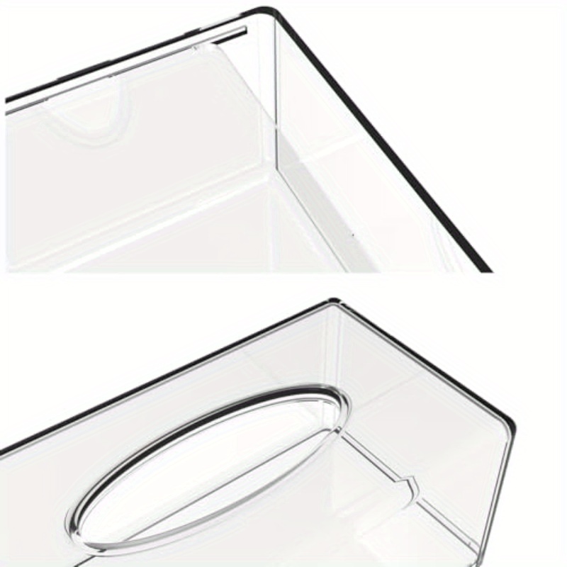 2 pack clear tissue dispenser box lar facial acrylic tissue box cover holder napkin organizer for bathroom kitchen and office room rectangle 10l x 5 3 w x 4 3 h Product details 3
