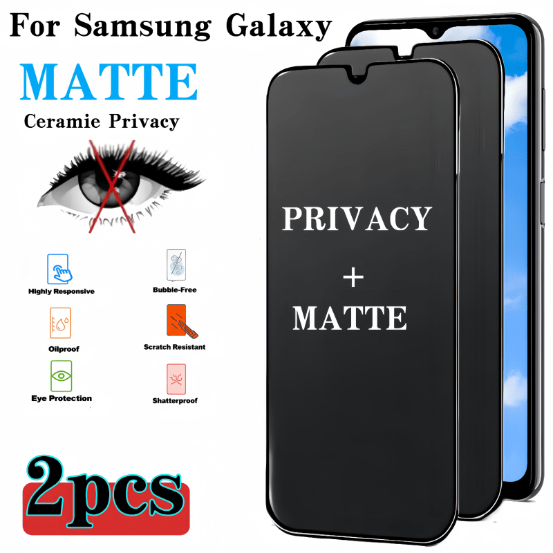 TEMU 2 pezzi Pellicola Privacy Opaca per Samsung A07 A17 A56 A36 A26 A16 A06 A55 A35 A25 A15 A05 A05S A54 A34 A24 A14 A04 Anti Anti , Vetro Temperato