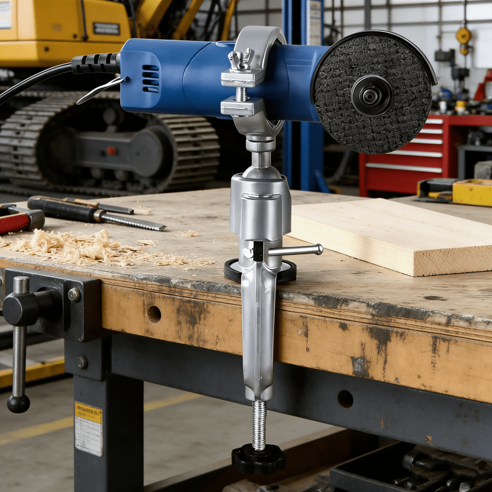 TEMU 360 Degree Rotatable Bench Vise With Clamping Mechanism! Special For Drilling Machines And Grinders, Power Drill Holder Aids Jewelry Making