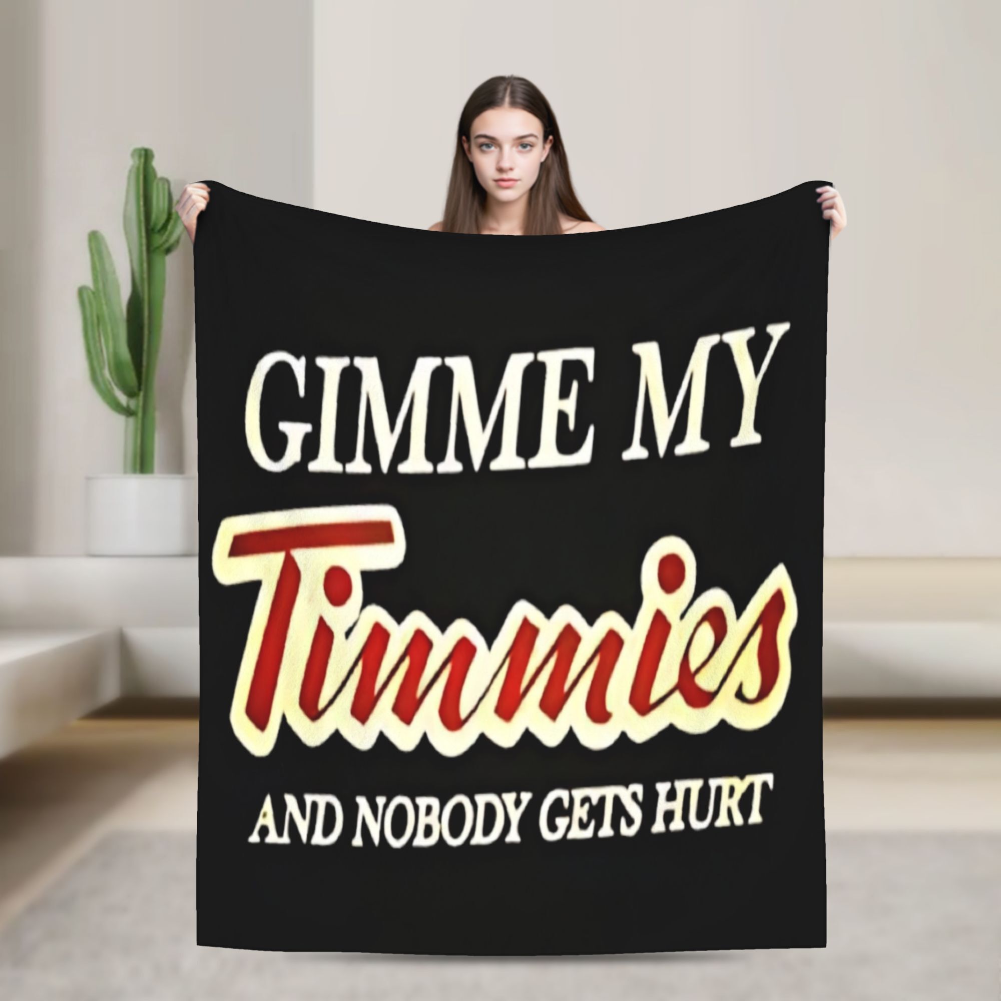 TEMU Couverture en polaire " My Timmies And Nobody Hurt" Tim 2026, idéale pour toutes , chaude et confortable, parfaite pour les dortoirs scolaires,