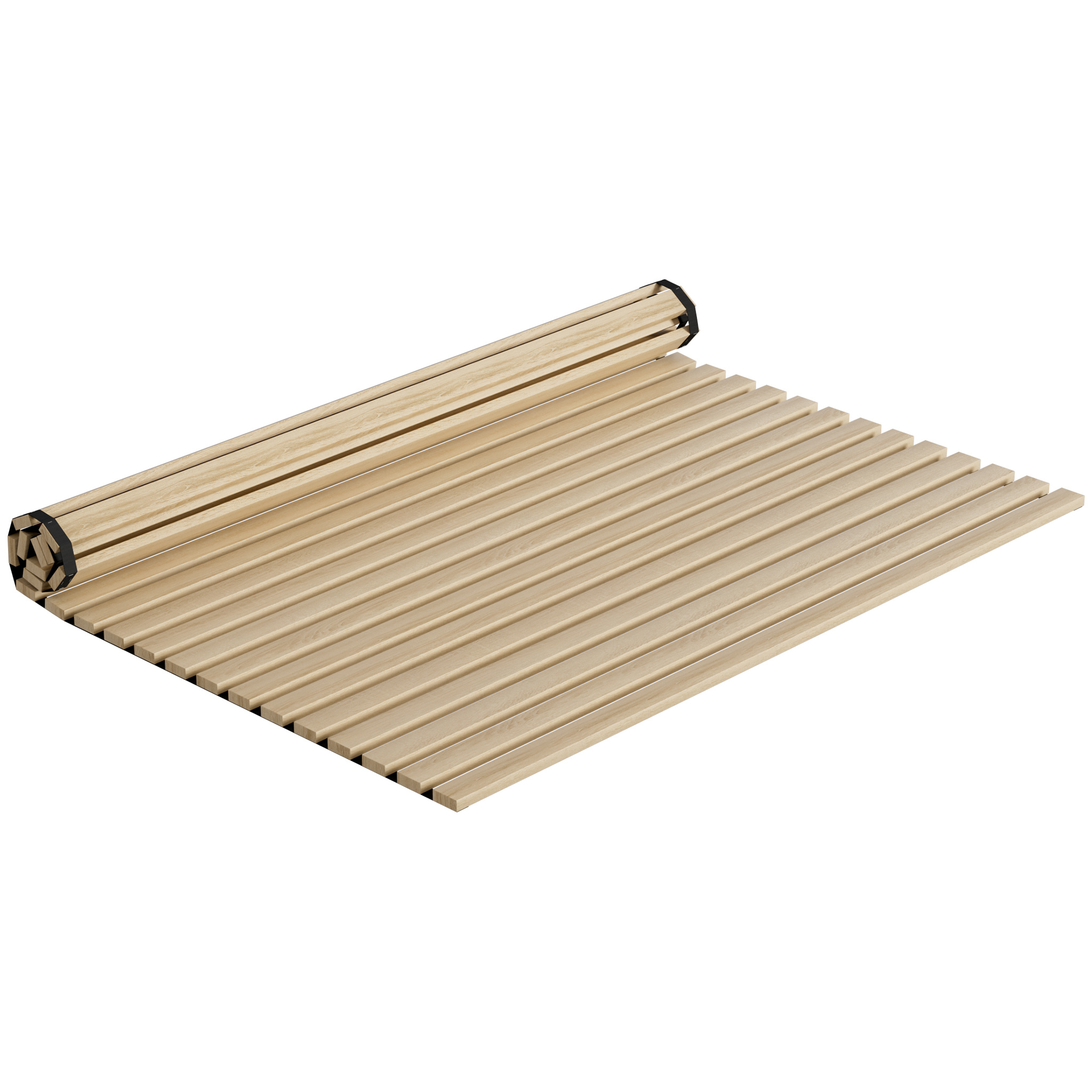 Slatted Frame Rolled Slatted Frame With Black Elastic And 23 Slats Made Of Fir Suitable For All Mattresses, Load Capacity Up To . 300kg, 90x200/140x200/160x200cm