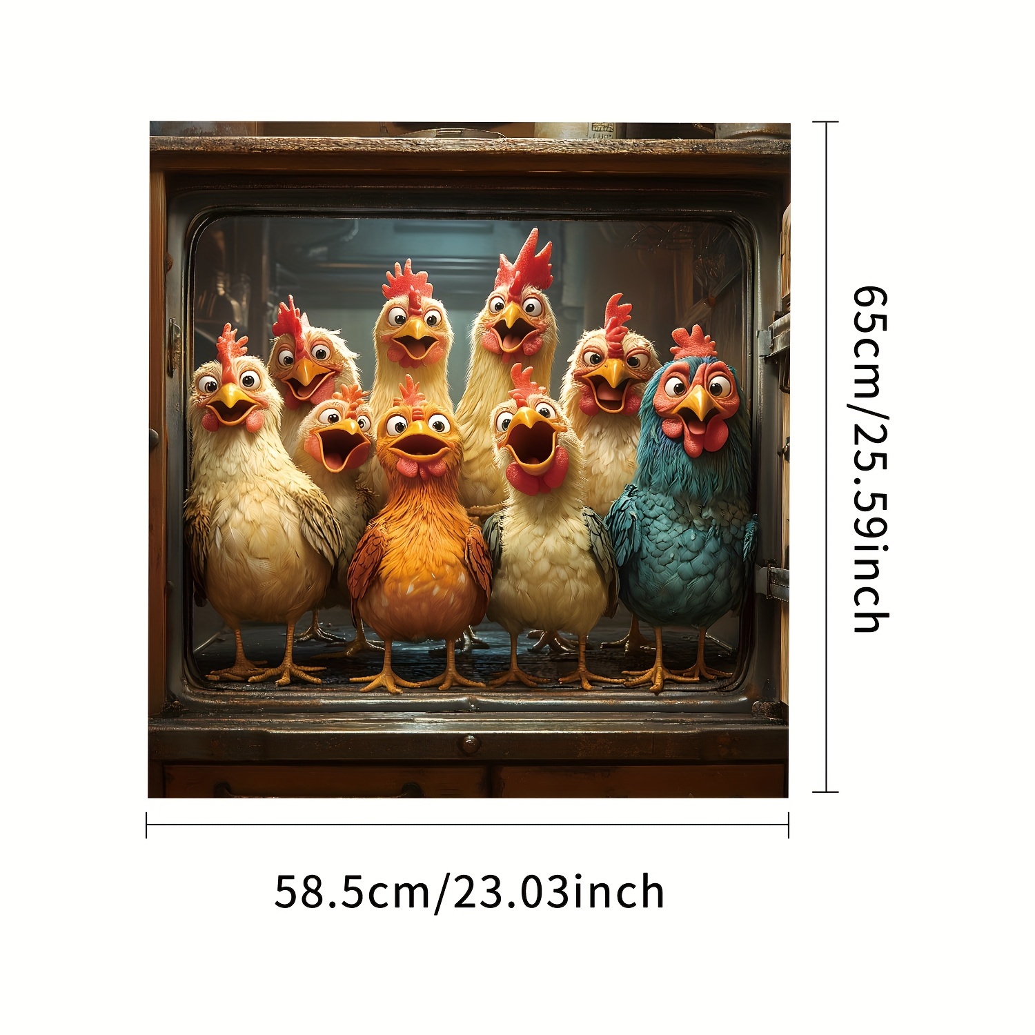 TEMU [chick Sticker] Vibrant Chick-themed Cover Sticker For Dishwasher Doors, Suitable For Refrigerators And More - Easy To Clean, No Adhesive Needed