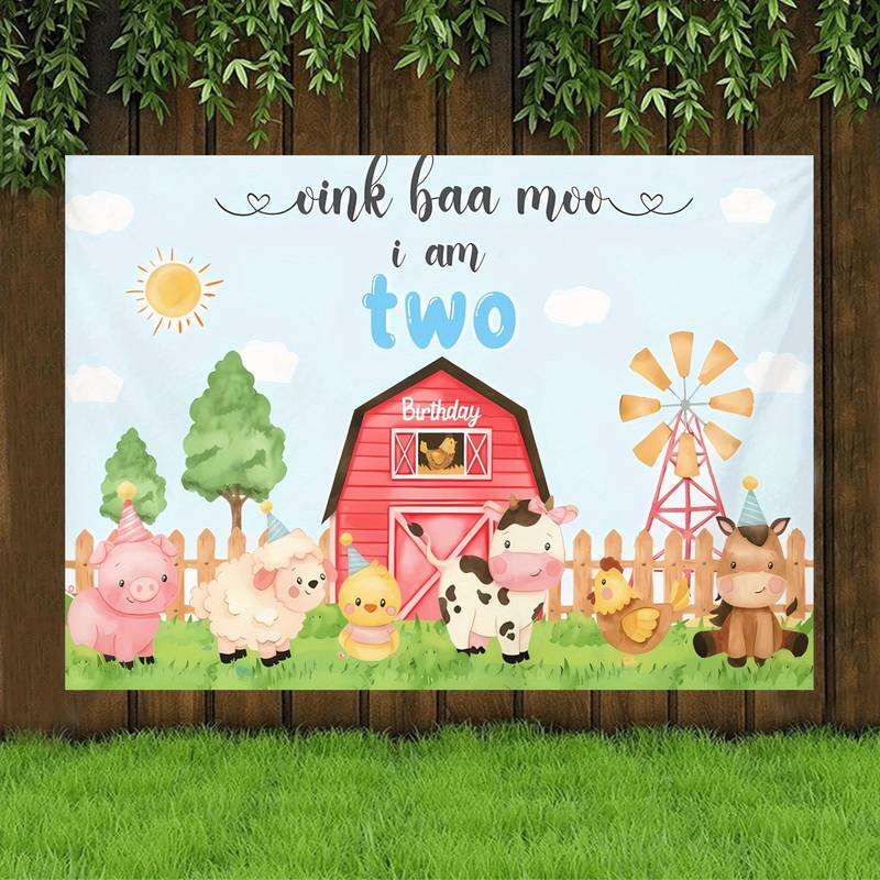 Banner Di Compleanno Per 2 Anni - Decorazioni Festa Per Bambino E Bambina, Striscione Compleanno 2°