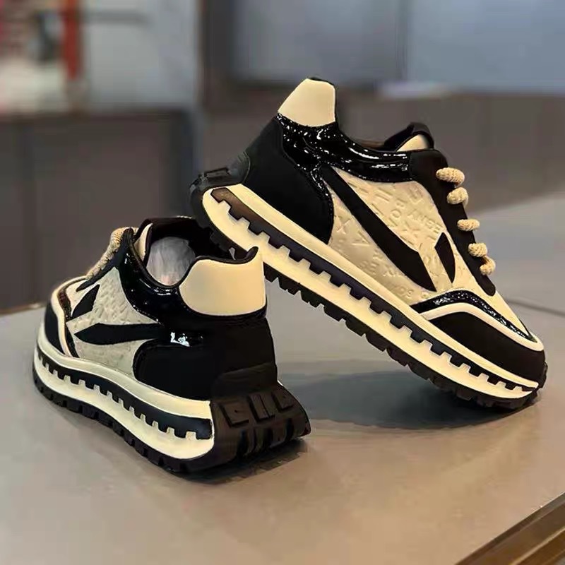 2026 autumn winter printed fashion trendy rubbed soft sole mens shoes korean style thick sole height increasing sports casual shoes for men