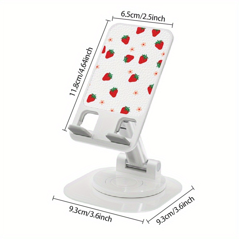   creativity cartoon strawberry pattern foldable rotating stand suitable suitable for ipad mobile phone multi functional 360 rotating bracket suitable for home and office use vz1