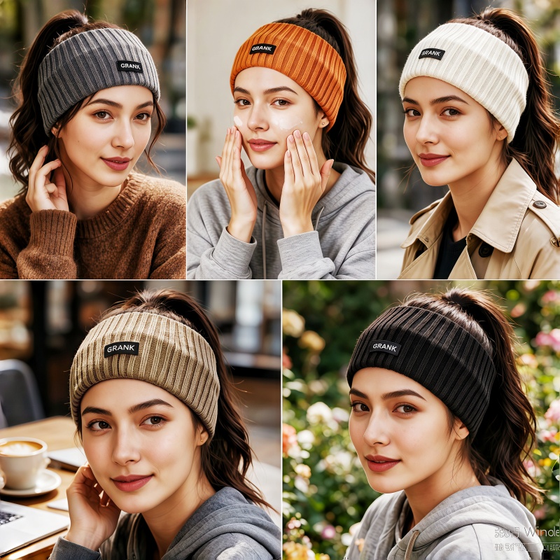 TEMU 5pcs Women's Headbands - Fabric, Winter Warm Earmuffs, Solid Color Headwear, Fashionable And Comfortable Universal Headband For Daily And Formal