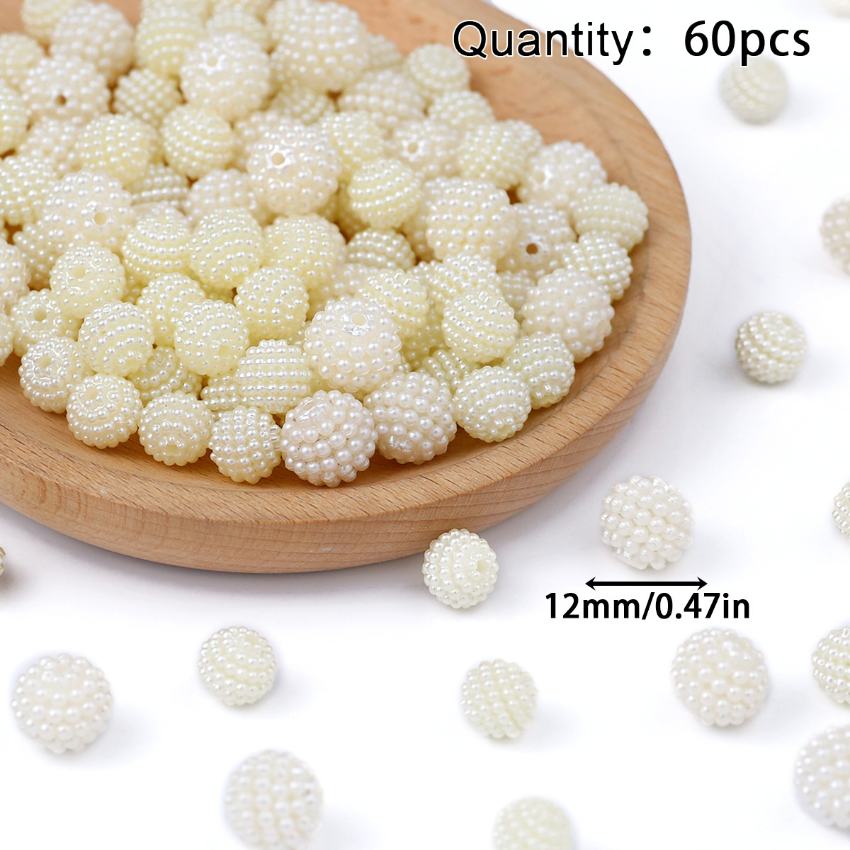 TEMU Cuentas decorativas de bolas de acrílicas de 12 mm en , cuentas y surtidos de cuentas, exhibición de joyería/decoración del hogar/accesorio de