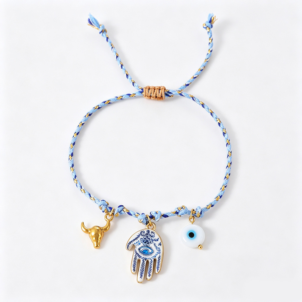 TEMU 1pc Bohemian Style Style Creative Fashion Elegant Exquisite Luxurious Light Luxury Sweet Sense Titanium Steel Flower/heart/palm Pendant Woven