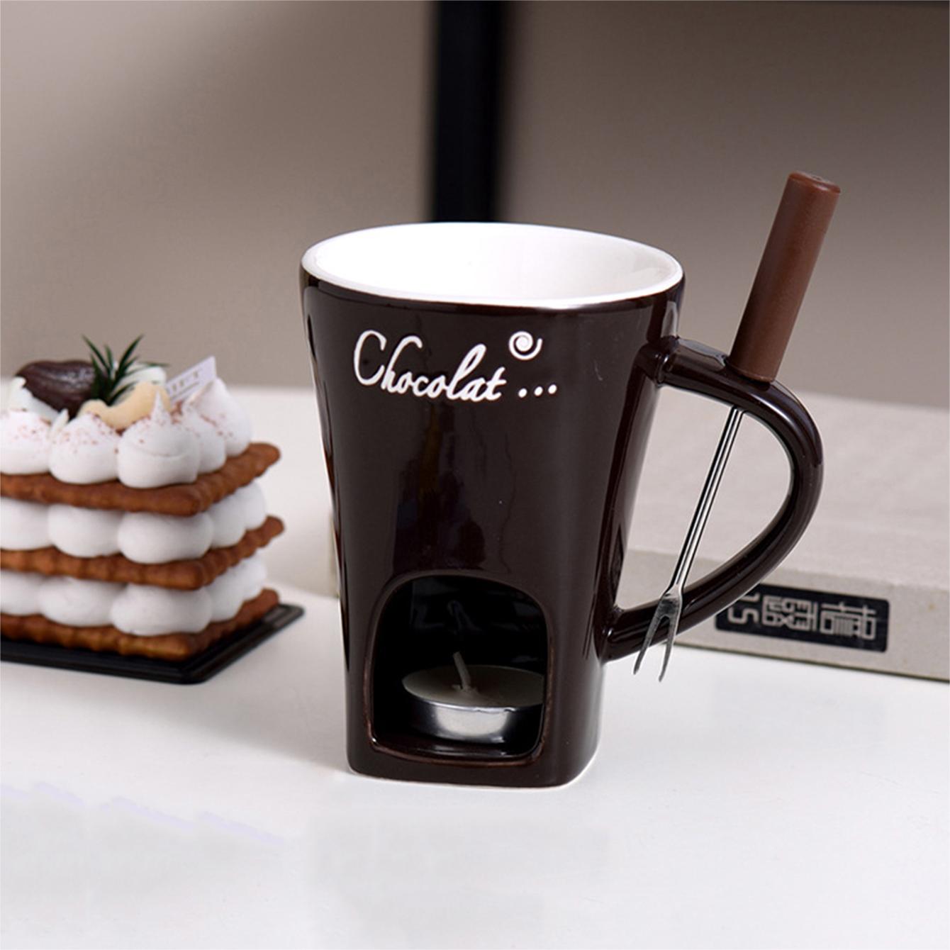 TEMU Un ensemble de pots à le chocolat en céramique pour cuisine et salle à manger, des tasses à chauffer le fromage et des à le chocolat avec des ,