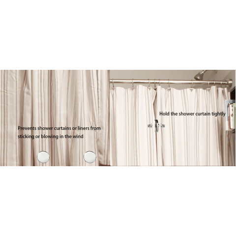 8   pairs magnetic curtain clips double sided magnetic suction curtain magnets closure prevent light leaking keep curtain closed for home bedroom office curtain draperies silver Product details 6