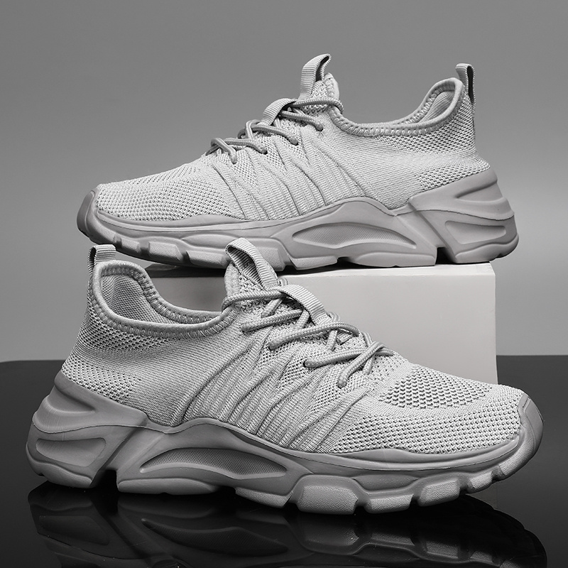 Baskets de marche légères en maille pour hommes - Chaussures décontractées confortables avec intérieur en tissu doux, semelle EVA et conception à lacets fiables pour le printemps/été, chaussures de tous les jours | Baskets à dessus en maille | Chaussures à semelle EVA