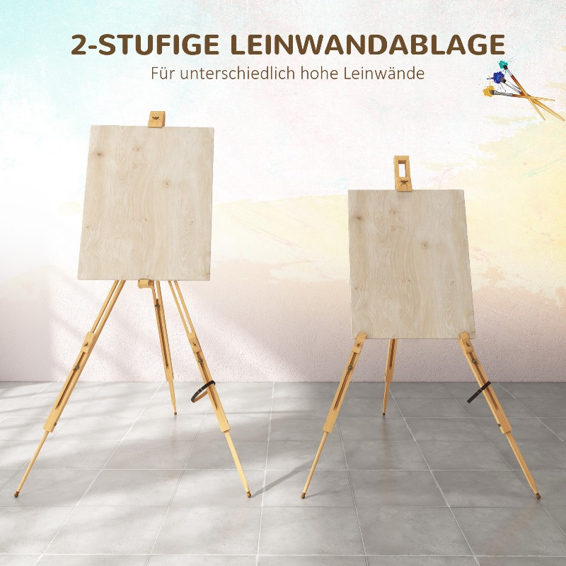   Adjustable Height Portable Folding Easel Stand -   Artist Easel with Sturdy   Design, Lightweight & Stable for Outdoor/Indoor Use, Painting, Drawing, Display - Compact Foldable Studio Easel for Artists, Hobbyists & Professionals, Portable Easel, Easel for Painting Adjustable, Painting Support, Art Easel, Portable Easels, Table Top Easel, Wood Easel Stand