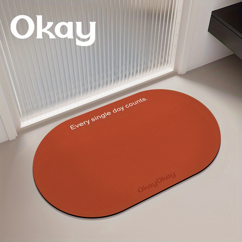 TEMU 1pc Coffee Orange Bathroom Non-slip Mat Absorbent Floor Mat Soft Rubber Toilet Door Foot Mat Toilet Door Mat Non-slip