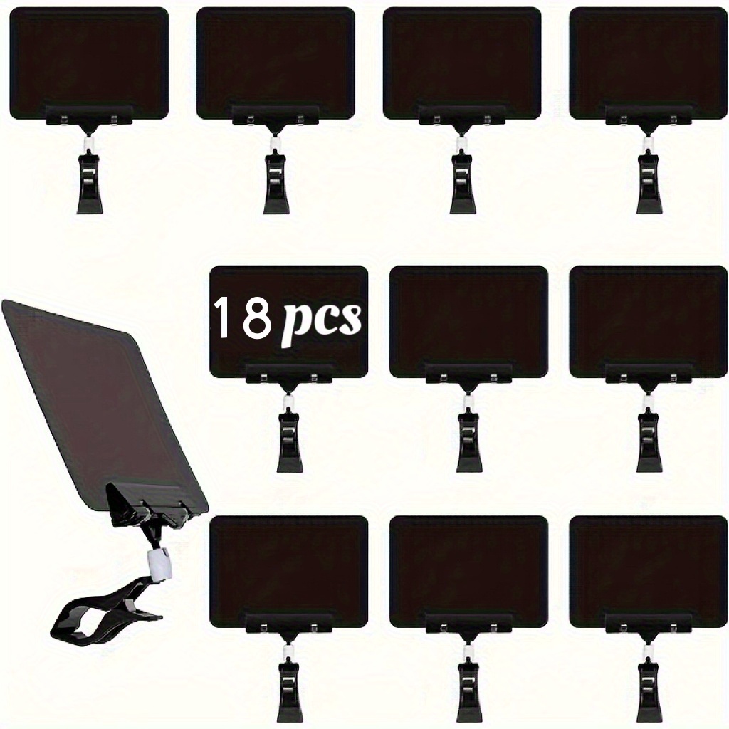 18pcs erasable price tags with metal clips durable plastic chalkboard signs reusable and easy to write display labels suitable for retail bakery grocery store signage price stickers baking labels professional signs smooth writing surface