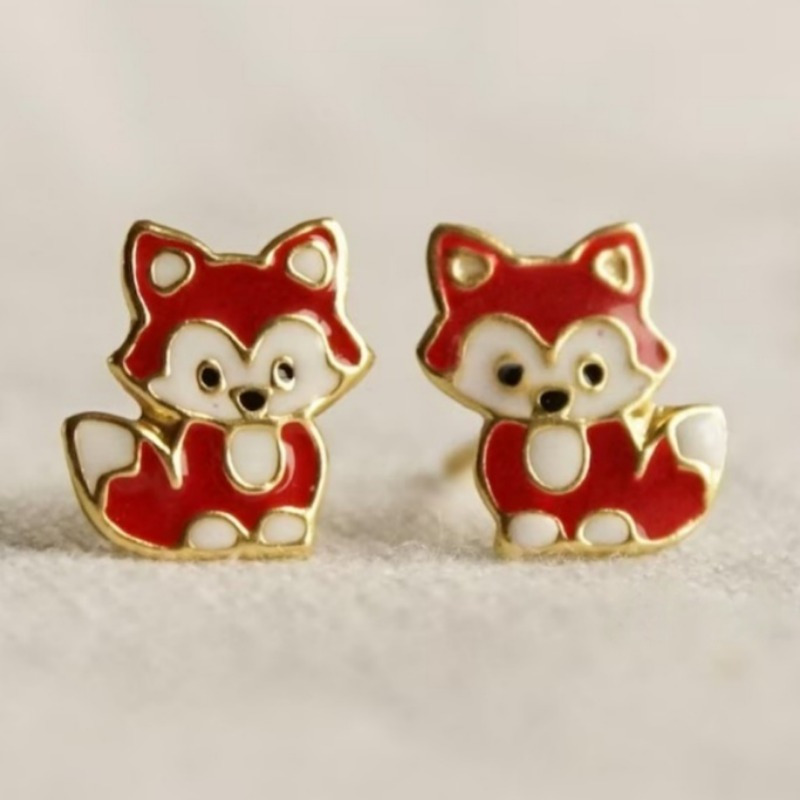 Image of 1 Pair Of Creative And Cute Cartoon Animal Dog Stud Earrings, Exquisite And Fashionable Women's Stud Earrings, Suitable For Daily Casual Wear And An Interesting Holiday Gift