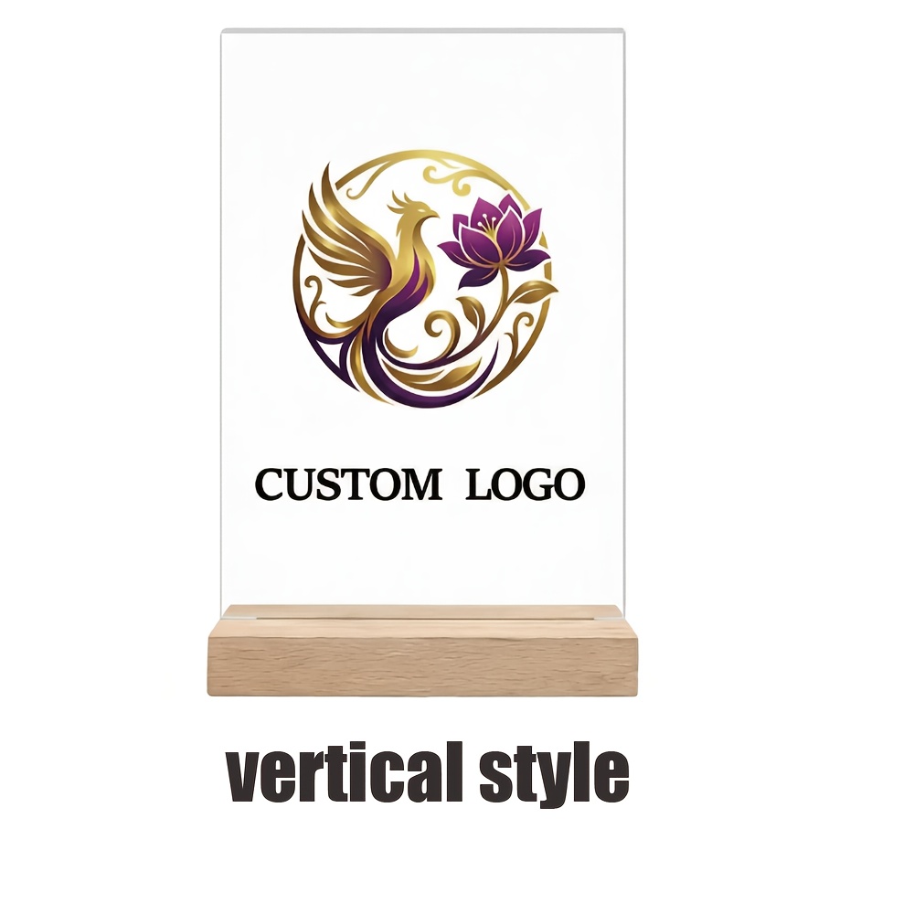 TEMU 2d Flat 1pc Customizable Photo/logo/name/image Acrylic Ornament For Couples, Family, , Pets, Scenery, Bedroom, Living Room, Office Desk, Dining