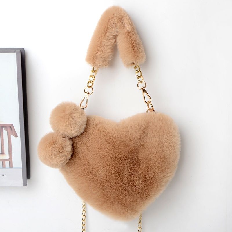 TEMU Sac à bandoulière unique pour femme, mini sac de cœur avec pendentif sphérique et chaîne en métal, ambiance festive et de , sac fourre-tout