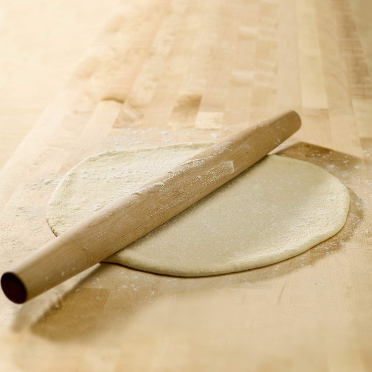 TEMU 1pc Solid Wood Rolling Pin, Measuring 43.5 Cm / 17 Inches, Made Of Hardwood Material. Suitable For , Pie, Pastry Dough, Serving As An Essential
