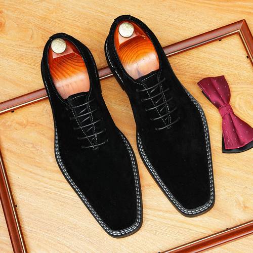 96186mens square toe oxford shoes colors offer lace and durable for business casual wear