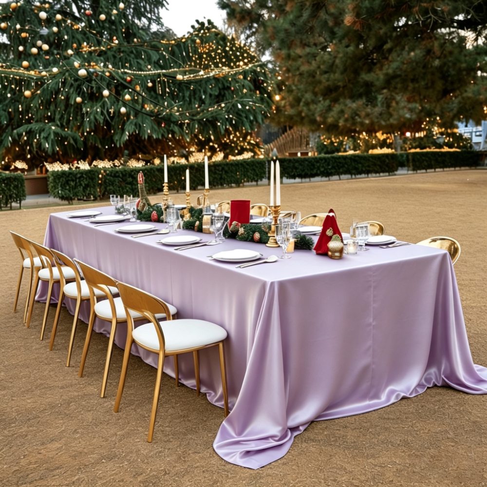 TEMU Nappe rectangulaire 1 pièce de qualité supérieure violette , nappe de table à manger en lisse et fluide, nappe de table longue onirique et pour