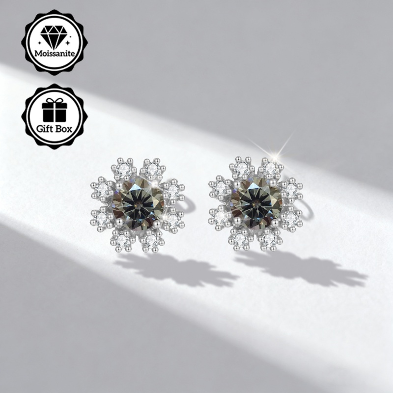 Women's Colorful Moissanite Stud Earrings