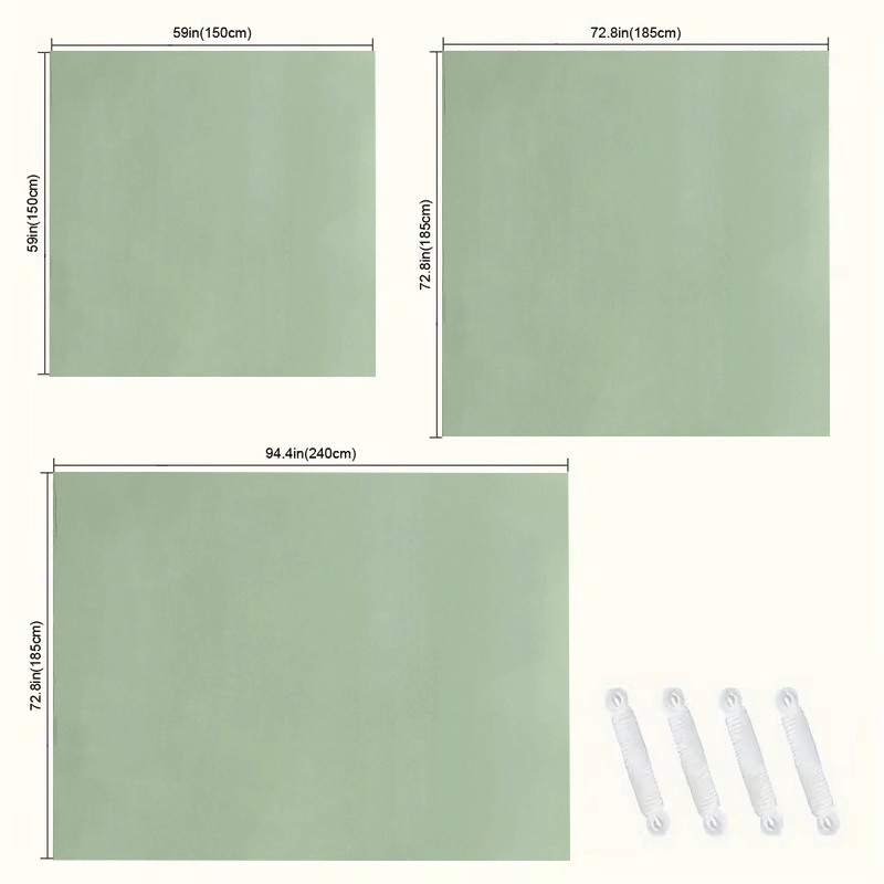 1pc morandi light bean green solid color   camping sunshade shelter portable multi person courtyard tarp