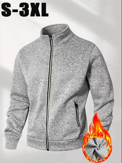 muška jakna s ovratnikom, vintage stil, jednodijelna, ležerna jakna na patentni zatvarač za van, jesenska sportska dugih rukava, sportska jakna s podstavom od , kontrastni patentni zatvarač. više i . pogodna za proljeće i jesen.