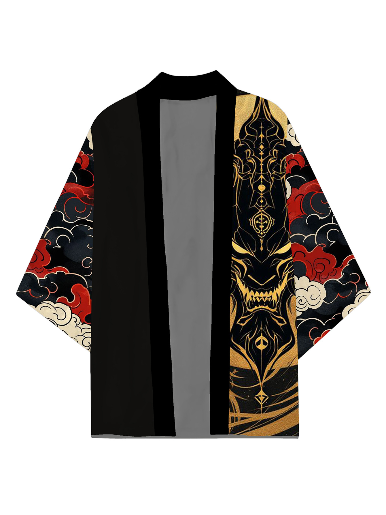 a kimono cloak with a gold embossed cloud pattern and a   face chinese size please check the size guide  