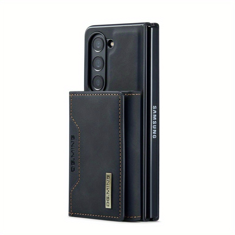 Phone Case: Dg.-m2 Series Magnetic Card Holder + Magnetic Back Case Dual-layer Detachable Design Phone Case For Galaxy Z Fold 3 4 5 6 7