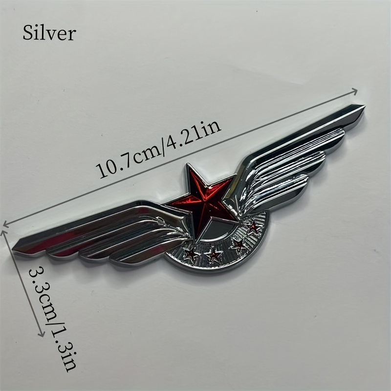 Image of 1pc Fashion Metal Badge With Wings- Suitable For Car Trunk Badge And Side Sticker