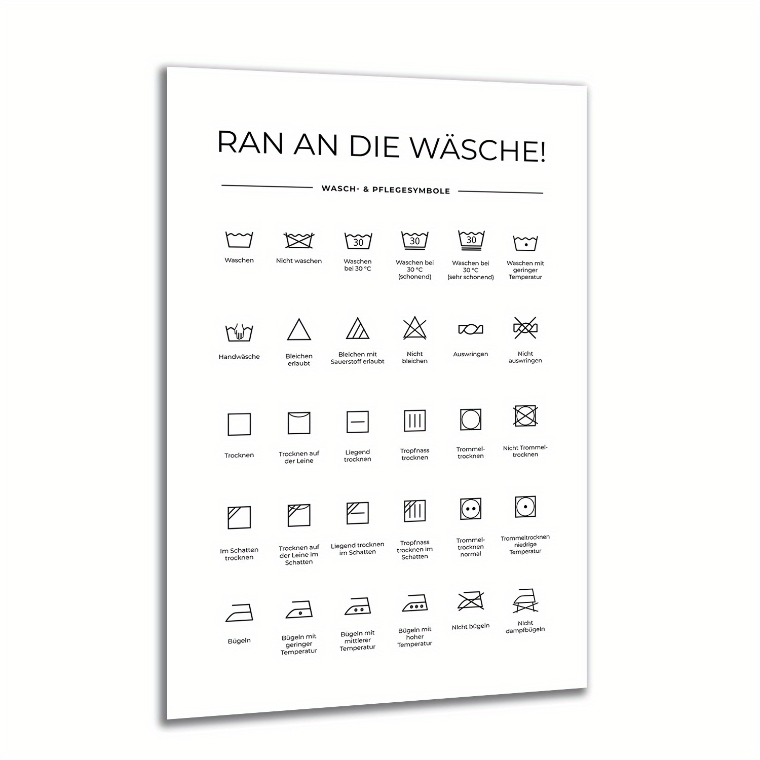 TEMU 1pc Modern German Wall Art Print - Frameless Washing German Text Canvas Suitable For Living Room & Bedroom Decor - Minimalist German Artwork,