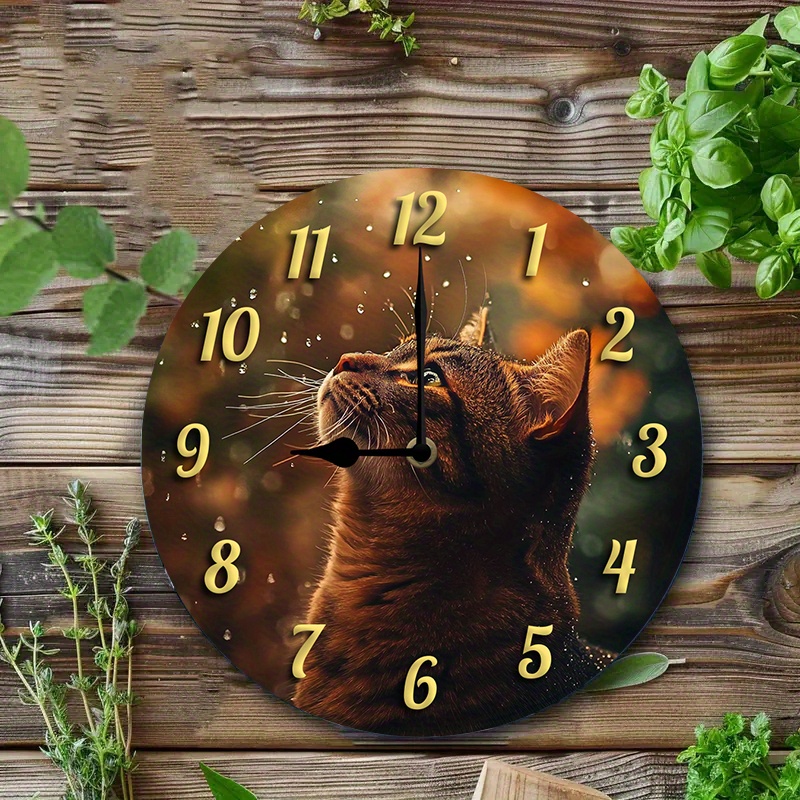 Reloj Silencioso Gato Reloj De Pared Adorno Decorativo De Reloj De