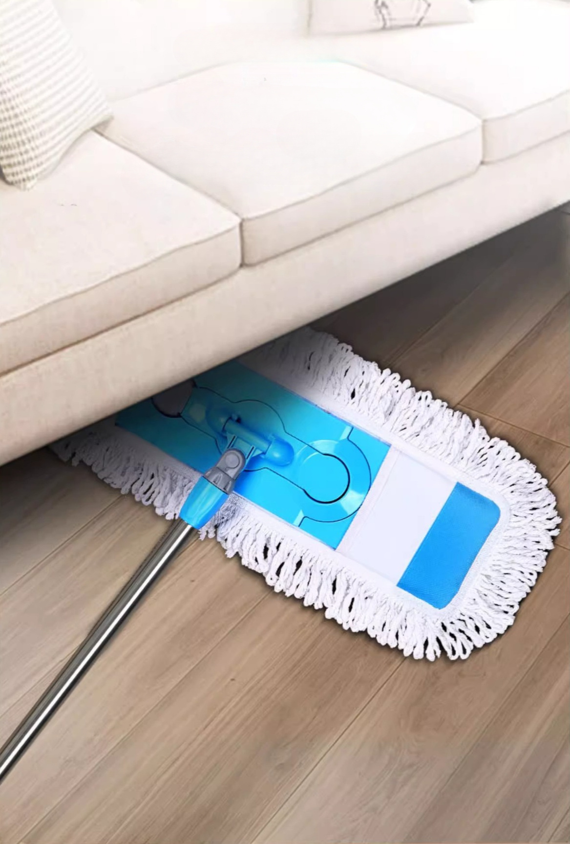 1pc extra large 25 59in flat mop with extended handle wide microfiber cloth 360 degree flexible head dual use wet and dry floor mop for living room bedroom toilet kitchen and floor cleaning details 4