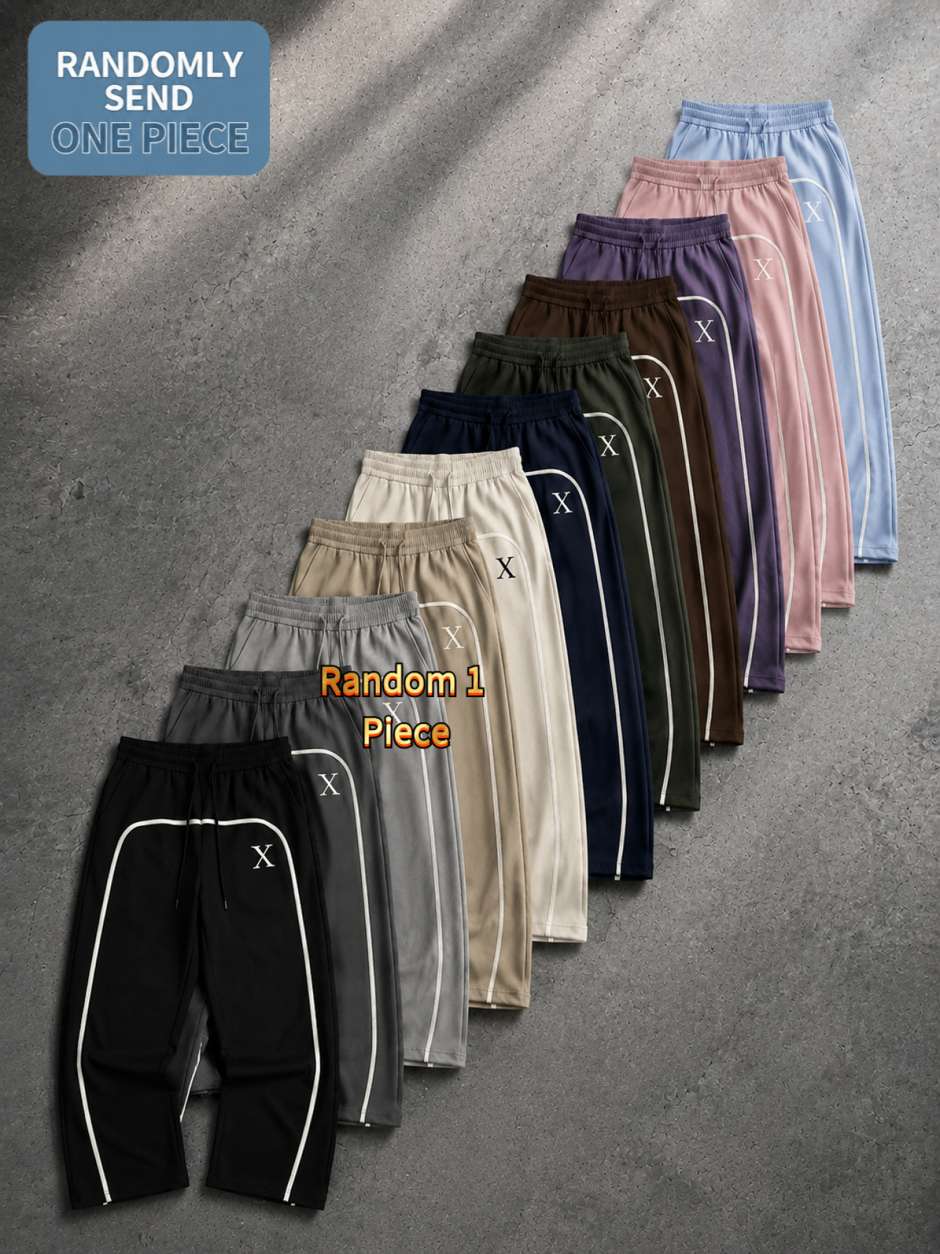 11 pairs of mens   straight leg sweatpants in different colors 1 pair       side color striped white drawstring elastic waist casual pants street friendly breathable fitness pants