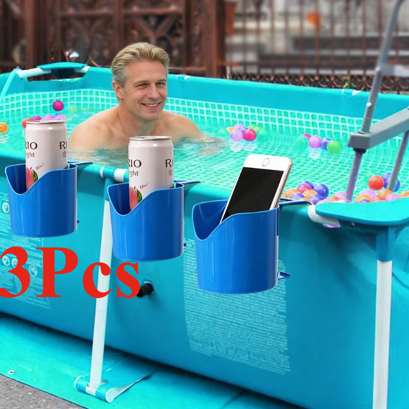 3er-Set Schwimmbad Poolbecken Getränkehalter Outdoor Aufbewahrungsregal, Getränke- und Bierbecher Hängeregal, Multifunktionaler Getränkehalter, Gute Zähigkeit