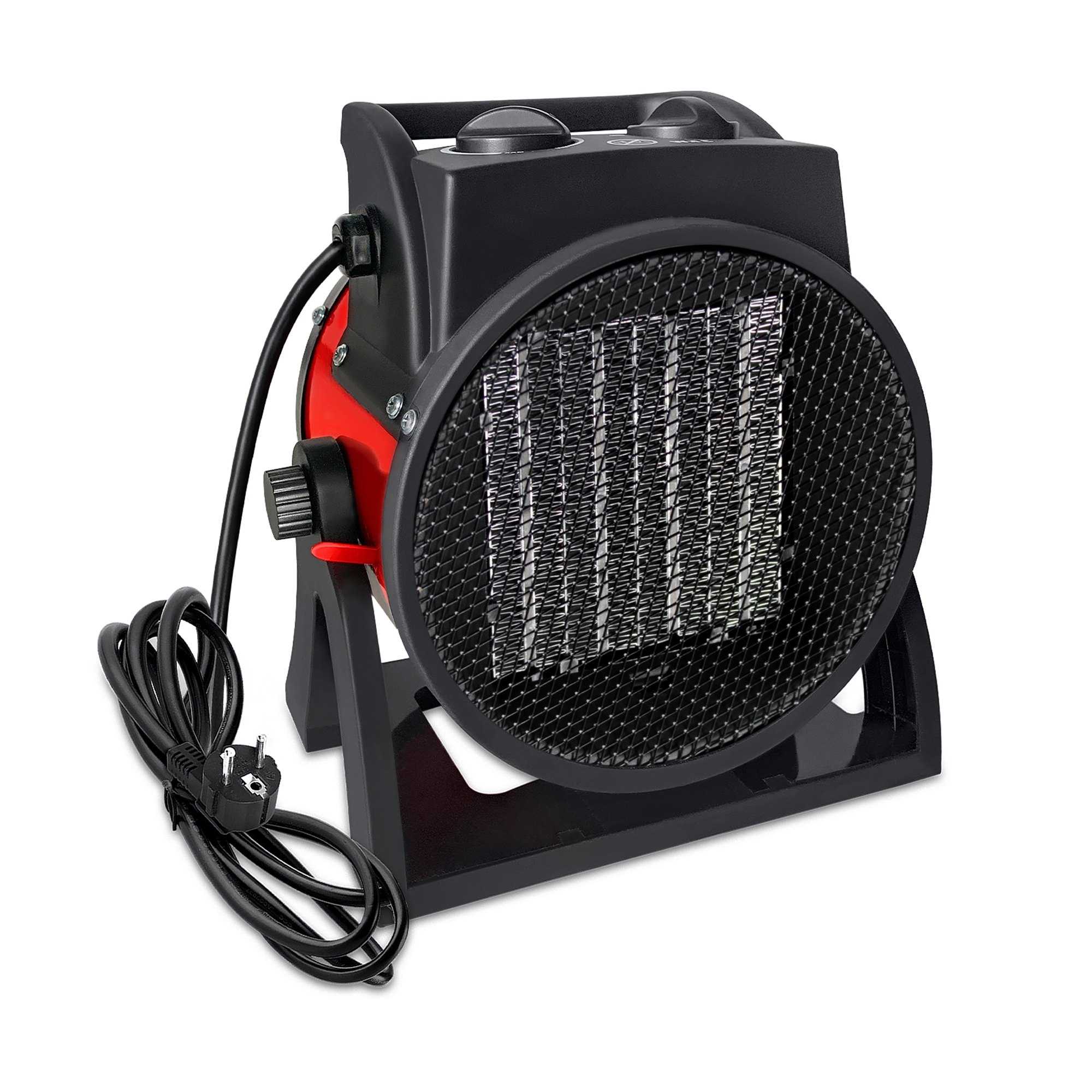 2KW Commercial HVAC Heating Unit - Heavy-Duty Industrial Heater with Constant Temperature Control, Fast Heating for Offices, Warehouses, Construction Sites - European Plug (220-240V), Overheat Protection, Ideal for HVAC Systems & Temporary Workspaces, Portable Heater, Compact Design, Durable Build, Warehouse Workers