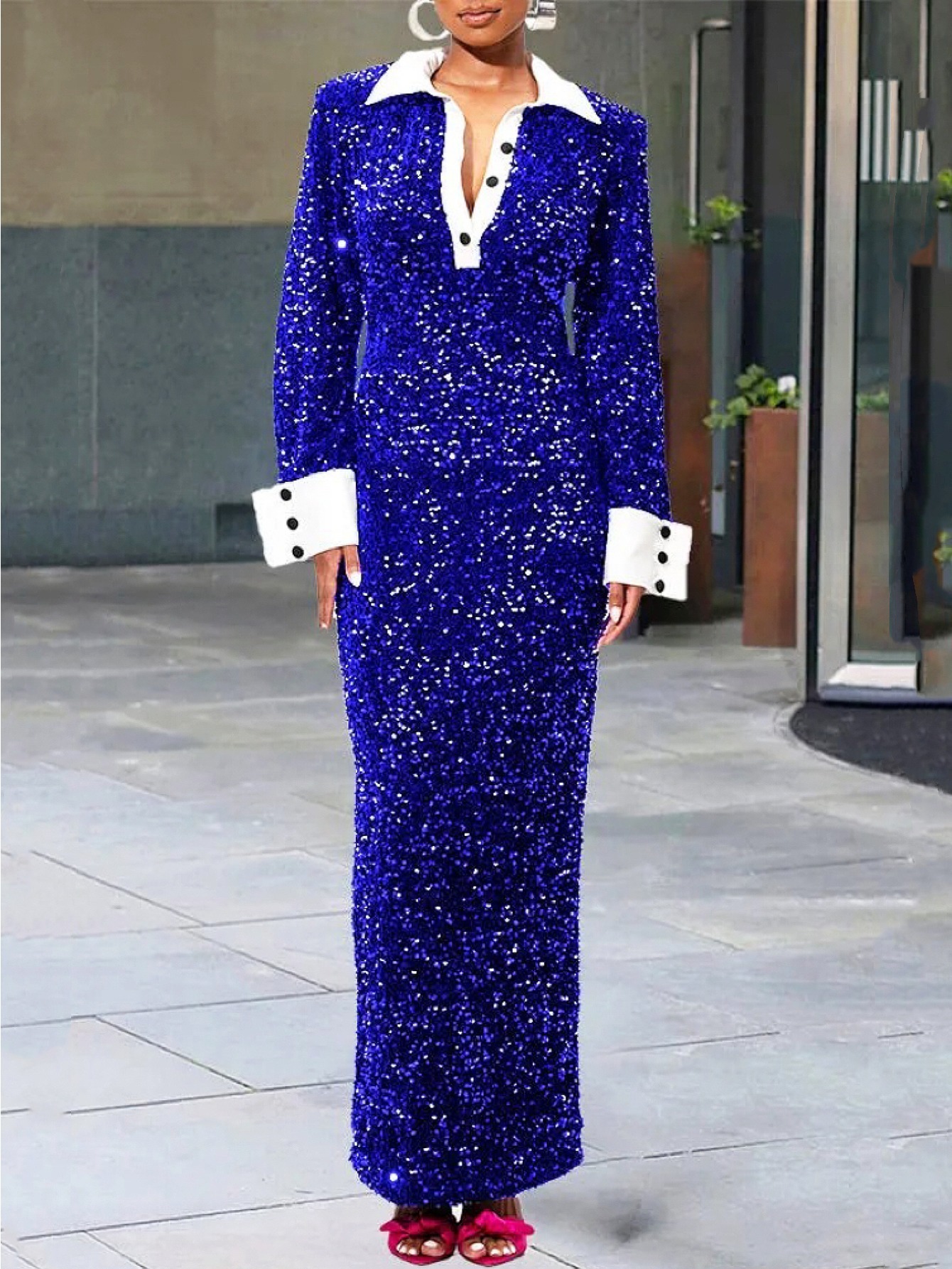 women royal blue dresses sold on Temu United States