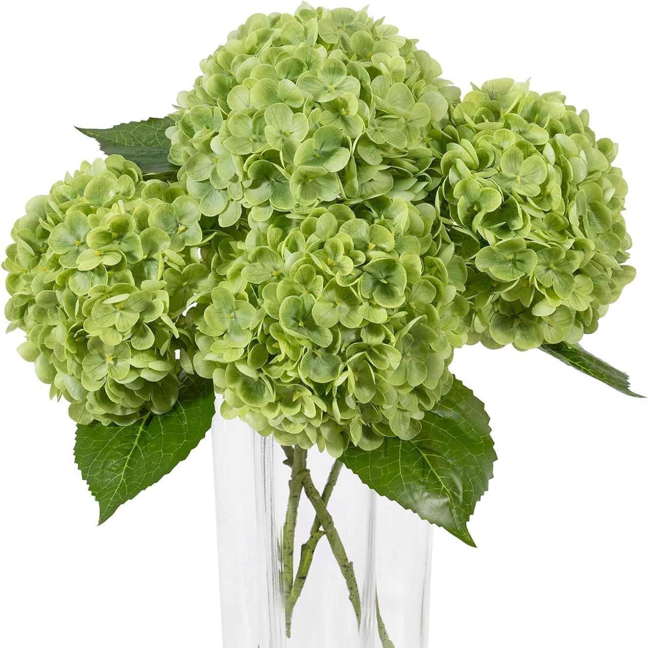 TEMU 4 Stück große künstliche Hortensien Blumen, 20 Zoll Real Touch Hortensien lebensechte Hortensien Blume für Zuhause Hochzeitssträuße Mittelstücke