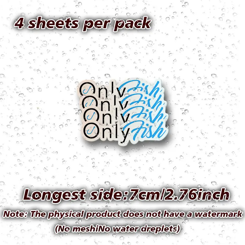 4pcs/sheet Fish Only Stickers Vinyl Decals- For Car Bumpers, Windows, Laptops, Trucks, , Water Bottles Books- Durable And Versatile, Window Decoration, Design, Laptop Users, Truck Owners